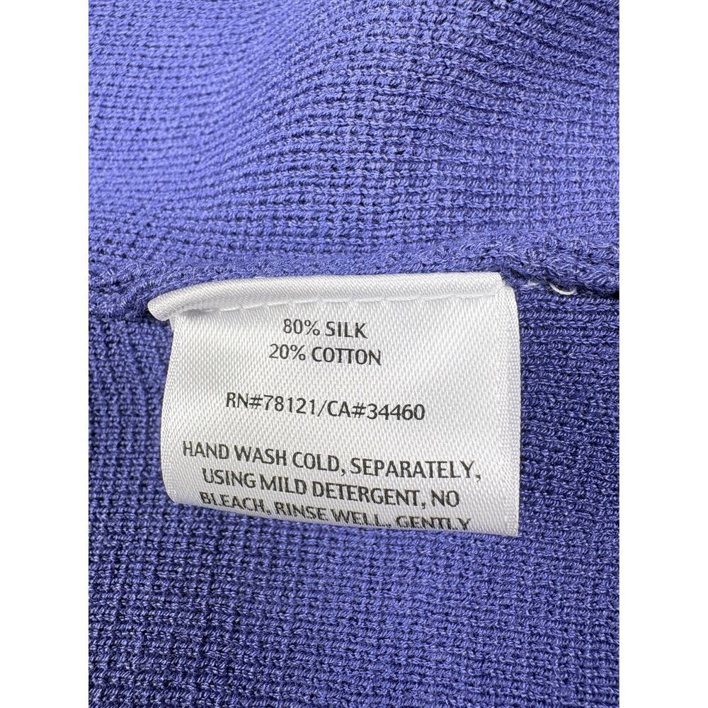 Eileen Fisher Silk Blend Cardigan Purple Front Drape Lightweight Jacket Petite M - Picture 9 of 13